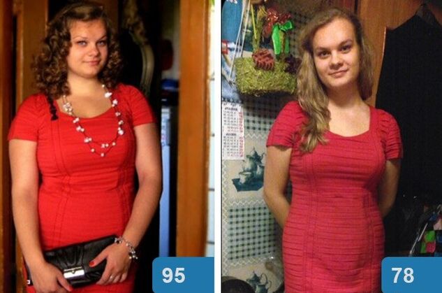 Chica antes y después de adelgazar en 4 semanas con la dieta Maggi
